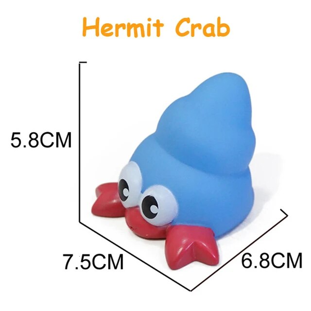 1PC Cute Animals Baby Bath Toy Duck Fish Colorful Soft Rubber Float Squeeze Sound Swimming Water Toy Beach Toys for Baby