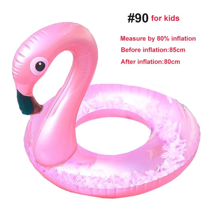 Rooxin Unicorn Flamingo Inflatable Swimming Ring for Adult Kids Floating Ring Swimming Circle Pool Float Party Toys for Beach