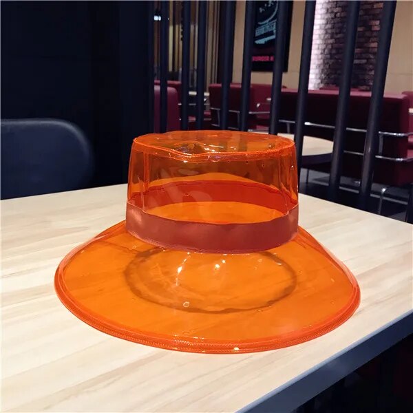 New Hip hop hat Bucket Hat Caps Women High Street Summer Beach Hat PVC Transparent Sun Visor Waterproof Rain Hat For Men Ladies