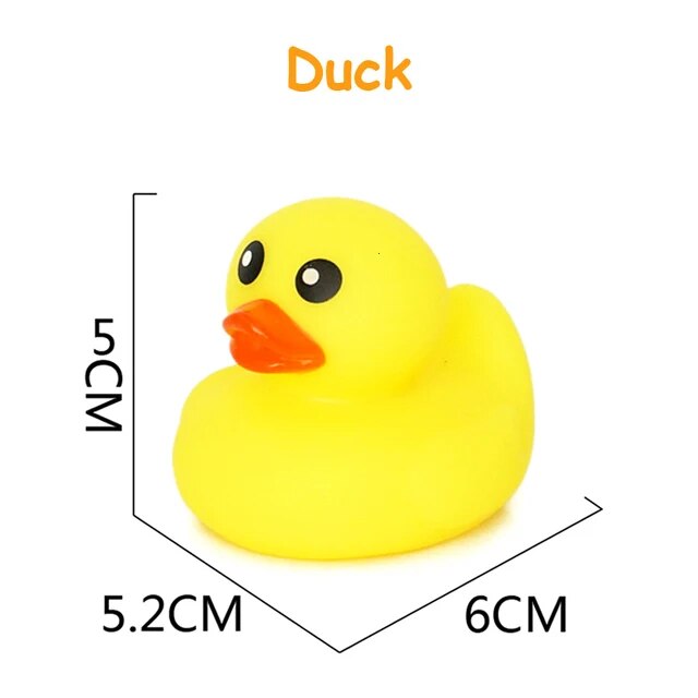 1PC Cute Animals Baby Bath Toy Duck Fish Colorful Soft Rubber Float Squeeze Sound Swimming Water Toy Beach Toys for Baby