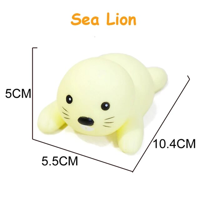 1PC Cute Animals Baby Bath Toy Duck Fish Colorful Soft Rubber Float Squeeze Sound Swimming Water Toy Beach Toys for Baby