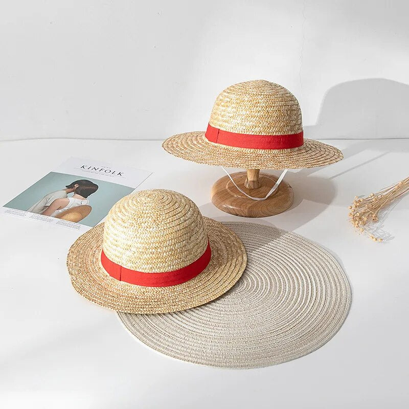 Anime Cartoon Luffy Straw Hat Sunscreen Straw HatWomen's Straw Hat UV Protection Foldable Sun Protection Cap Holiday Casual Hats