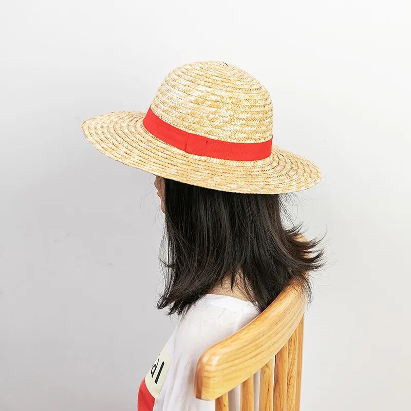 Anime Cartoon Luffy Straw Hat Sunscreen Straw HatWomen's Straw Hat UV Protection Foldable Sun Protection Cap Holiday Casual Hats