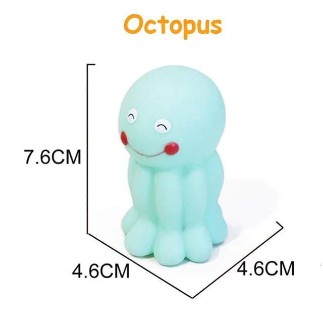 1PC Cute Animals Baby Bath Toy Duck Fish Colorful Soft Rubber Float Squeeze Sound Swimming Water Toy Beach Toys for Baby