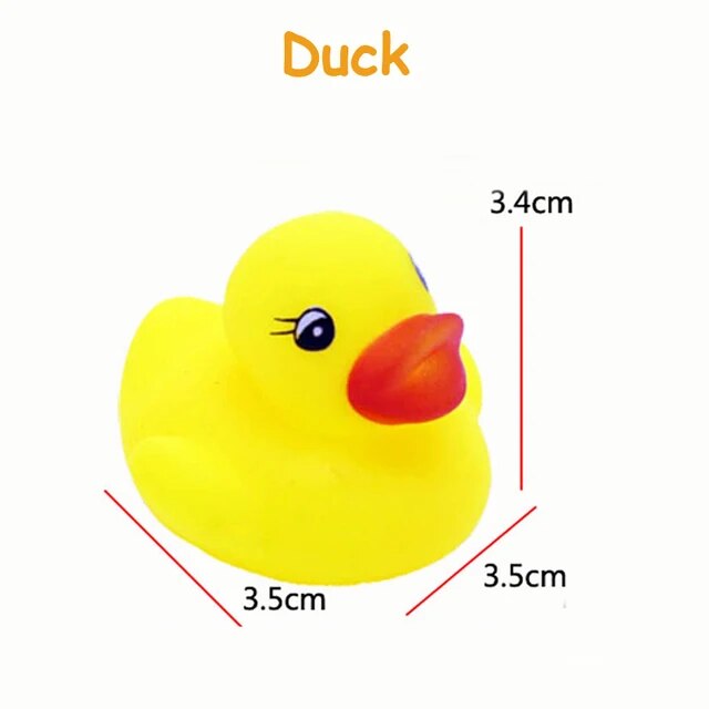 1PC Cute Animals Baby Bath Toy Duck Fish Colorful Soft Rubber Float Squeeze Sound Swimming Water Toy Beach Toys for Baby