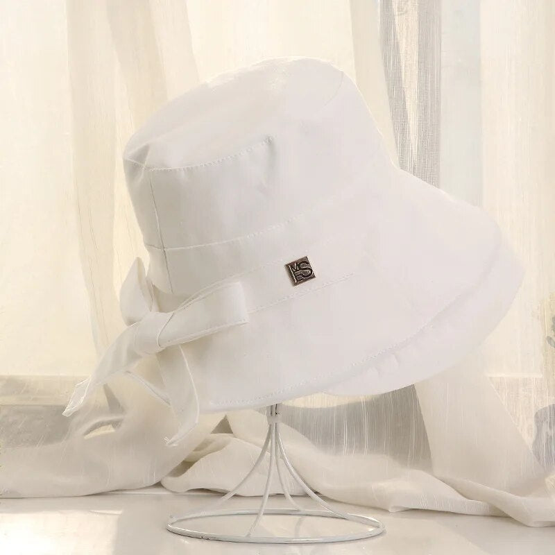 2021 New Summer Hat Panama For Women Visor Sun Protection UV Bucket Hat Beach Panama Women Bucket Hat Solid Hat Collapsible