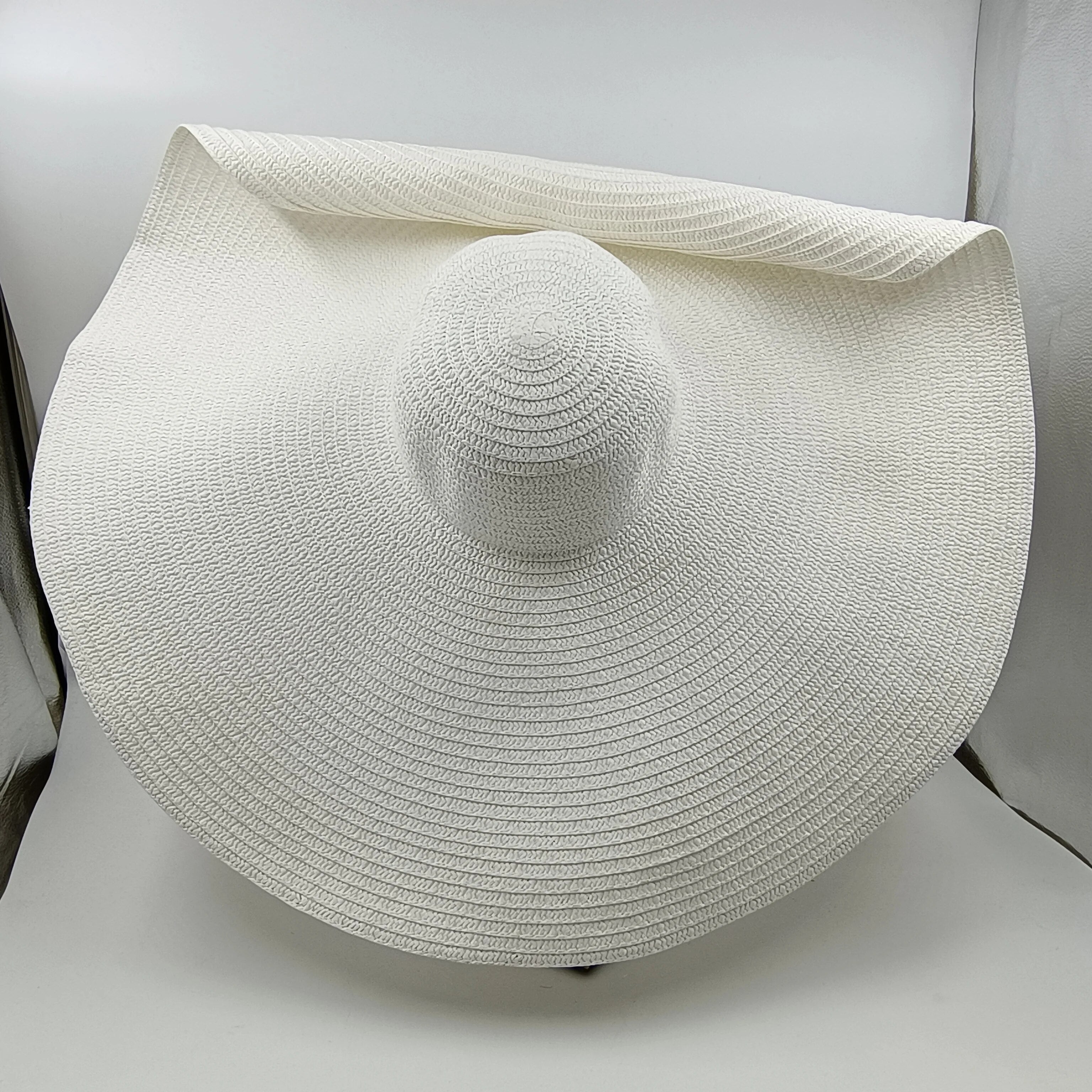 Color blocked Straw hat 25cm big brim fashionable sun hat ultra-thin breathable summer hat beach travel Straw hat wholesale