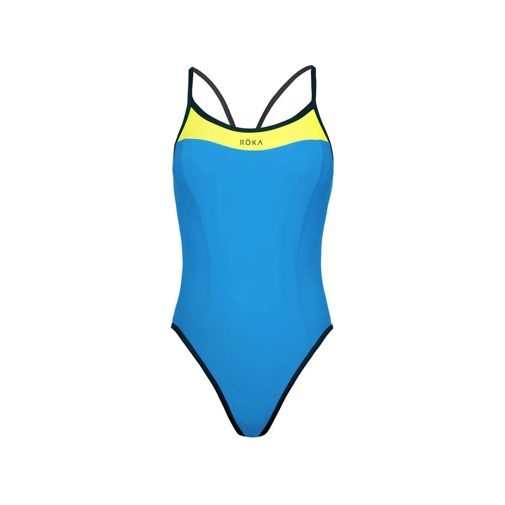 Roka Women Elite One Piece Strap Back Swimsuit Bikini Sexy Suit Training Triathlon Tights Swimming And Run Swimwear Beach Wear