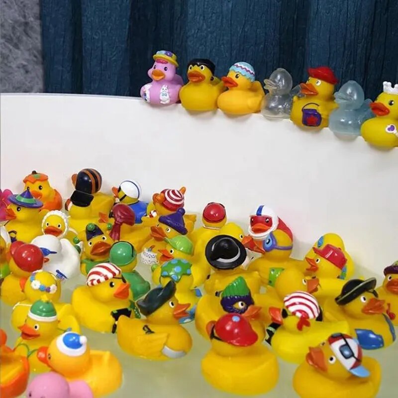 5-100pcs Rubber Duck Kids And Toddler Toy Duck Baby Bath Toys Summer Beach Shower Game Toy Birthday Gift For Children