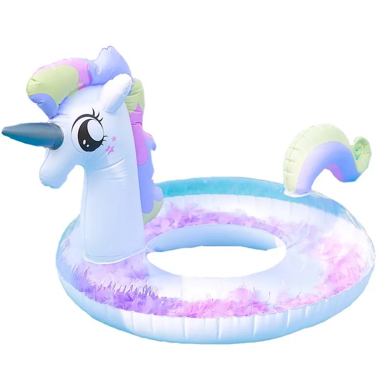 Rooxin Unicorn Flamingo Inflatable Swimming Ring for Adult Kids Floating Ring Swimming Circle Pool Float Party Toys for Beach