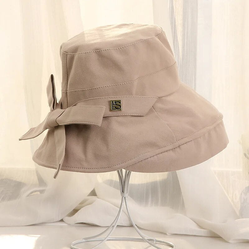 2021 New Summer Hat Panama For Women Visor Sun Protection UV Bucket Hat Beach Panama Women Bucket Hat Solid Hat Collapsible