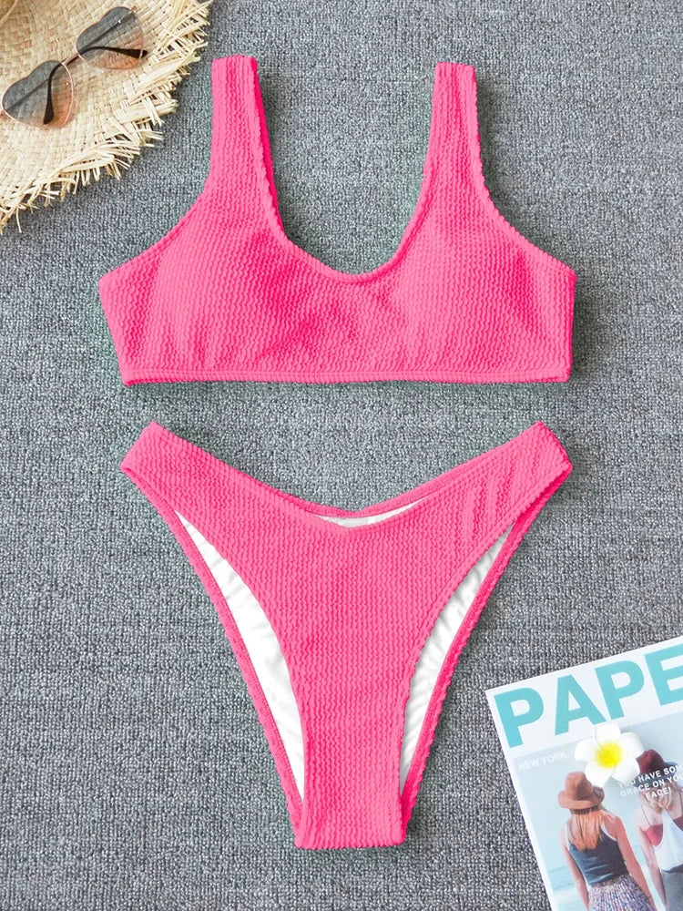 Sexy Bikini 2024 Swimsuit Women Swimwear Push Up Bikini Set Thong Brazilian Bathing Suit Beach Wear Biquini Bather Female