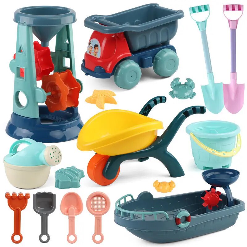 Beach Toys Sandbox Silicone Bucket And Sand Toys Sandpit Outdoor Summer Toy Water Game Play Cart Scoop Child Shovel For Kids