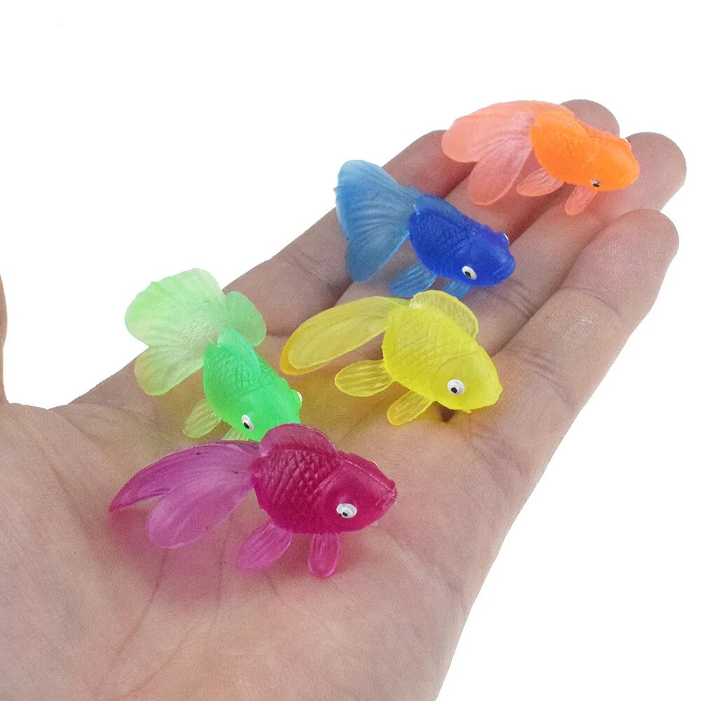 10pcs Baby Bath Toys Soft Rubber Simulation Mini Goldfish Kids Toys Water Play Beach Toy Educational Learning Toys for Children