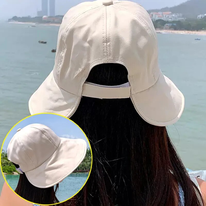 New Women's Spring Summer Cotton Linen Bucket Hat Outdoor Beach Sun Caps Lady Fodable Solid Panama Fishermen Hat Bonnet Gorras