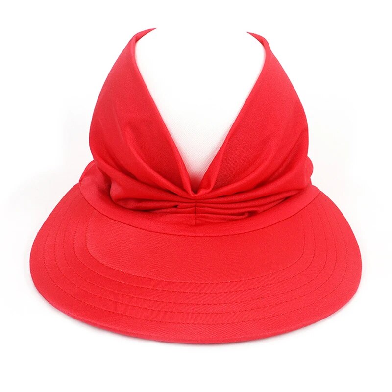 Foldable Summer Beach Hat Big Visor Sun Hats for Women Summer Beach Outdoor UV Protection Top Empty Sport Baseball Caps