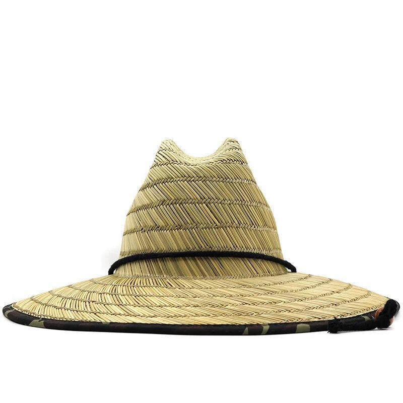 lining Handwork Women Black Men Lifeguard Hat Straw Summer Beach Sun hat Outdoor Summer Wide Brim Panama Straw Girl Summer Hat