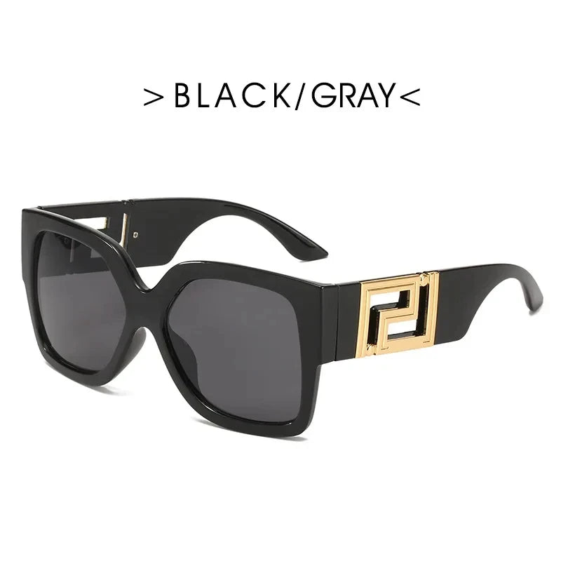 Vintage Oversize Sunglasses Men Women 2024 Luxury Brand Design Fashion UV400 Eyewear Trendy Square Gradient Shades Sun Glasses