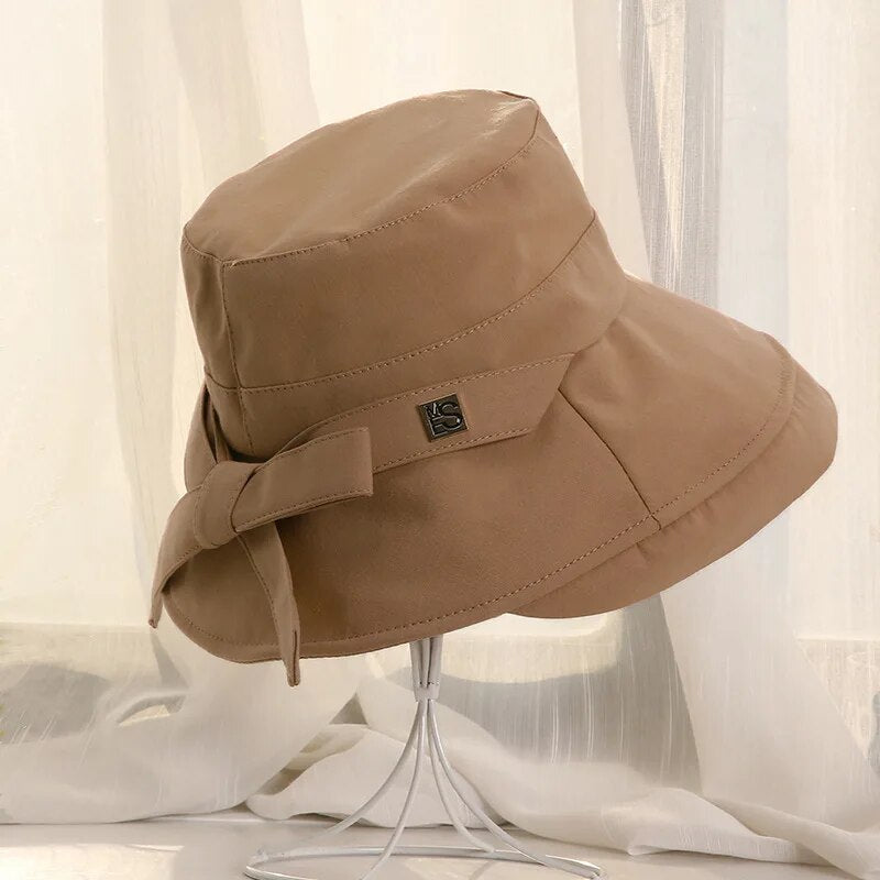 2021 New Summer Hat Panama For Women Visor Sun Protection UV Bucket Hat Beach Panama Women Bucket Hat Solid Hat Collapsible