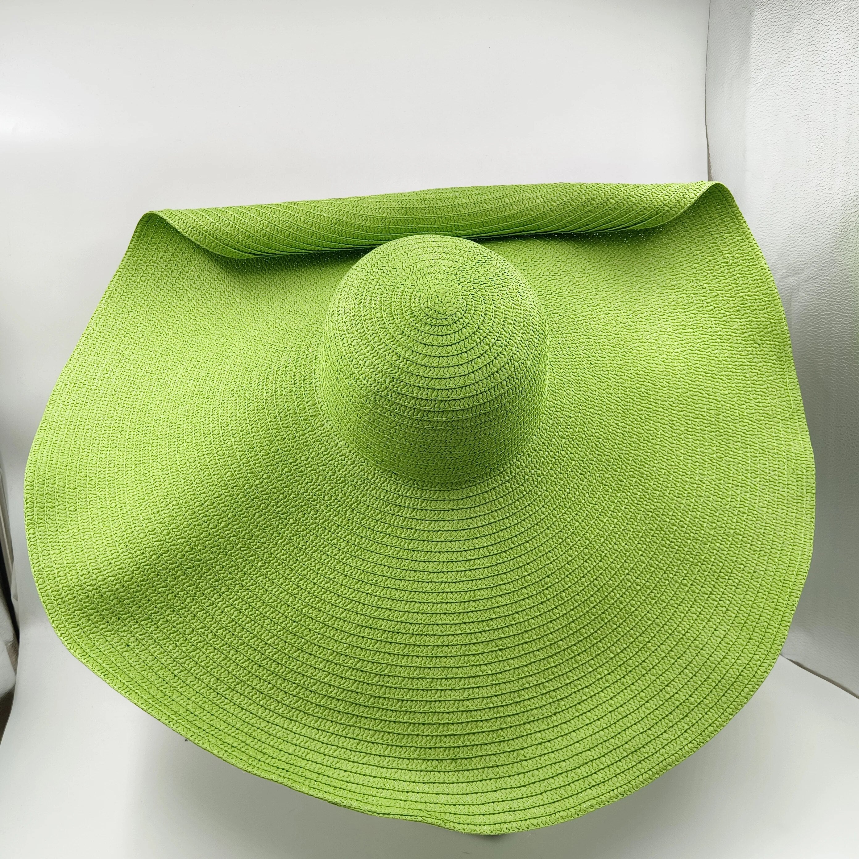 Color blocked Straw hat 25cm big brim fashionable sun hat ultra-thin breathable summer hat beach travel Straw hat wholesale