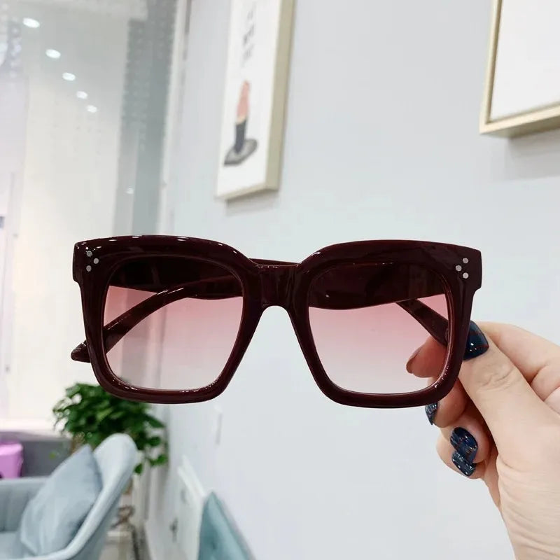 Brand Square Sunglasses 2024 Women Fashion Trends Luxury Designer Cat Eye Oversized Sunglasses Female Gradient Eyewear Oculos