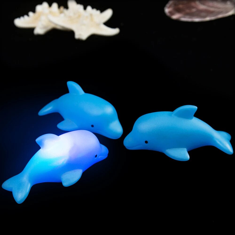 Baby Toys Dolphin Light Up Bath Toy Kids Water Toys LED Glowing toddler toys Luminous Beach Pool Shower Game for Children Gifts