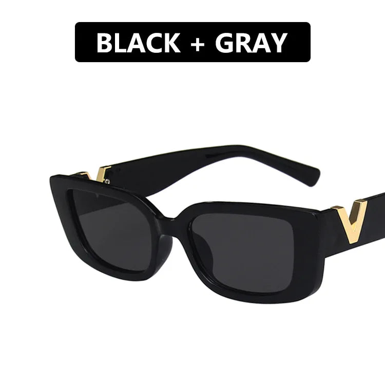 Retro Small Frame Cat Eye Sunglasses for Women 2024 Luxury V Sun Glasses Men Fashion Jelly Sunglasses with Metal Hinges