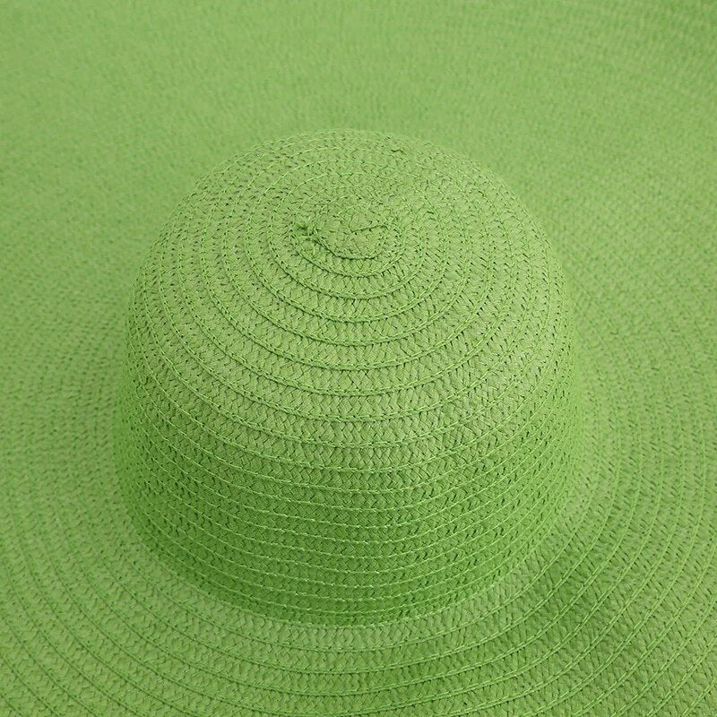 Color blocked Straw hat 25cm big brim fashionable sun hat ultra-thin breathable summer hat beach travel Straw hat wholesale