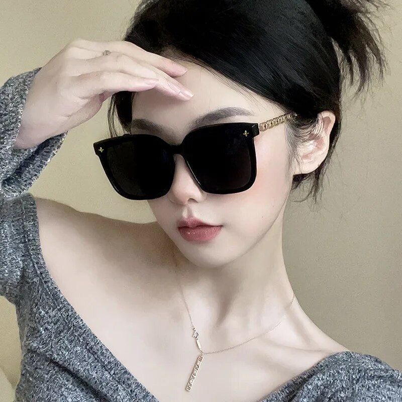 New Sunglasses Female Premium Metal Chain Sunglasses 2024 Wholesale of Fashionable Sunglasses and Sunglasses