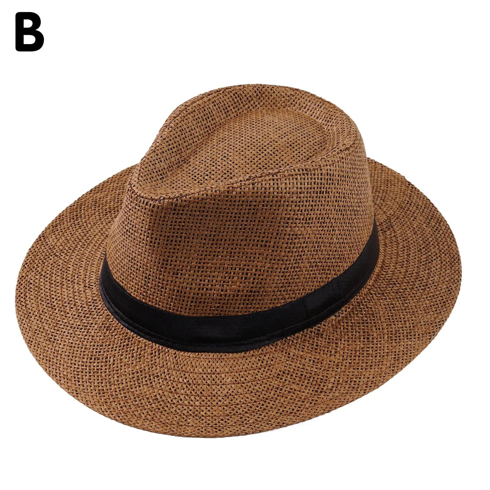 Straw Fedora Sun Hat Unisex Women Men Fashion Summer Casual Trendy Beach Sun Straw Panama Jazz Hat Panama Cowboy