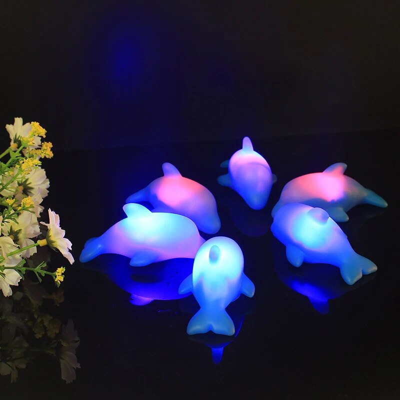 Baby Toys Dolphin Light Up Bath Toy Kids Water Toys LED Glowing toddler toys Luminous Beach Pool Shower Game for Children Gifts