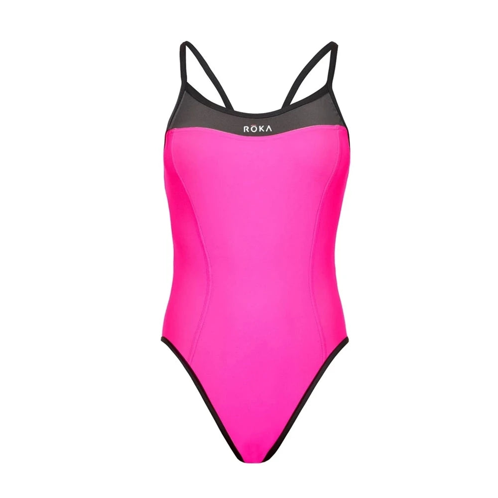 Roka Women Elite One Piece Strap Back Swimsuit Bikini Sexy Suit Training Triathlon Tights Swimming And Run Swimwear Beach Wear