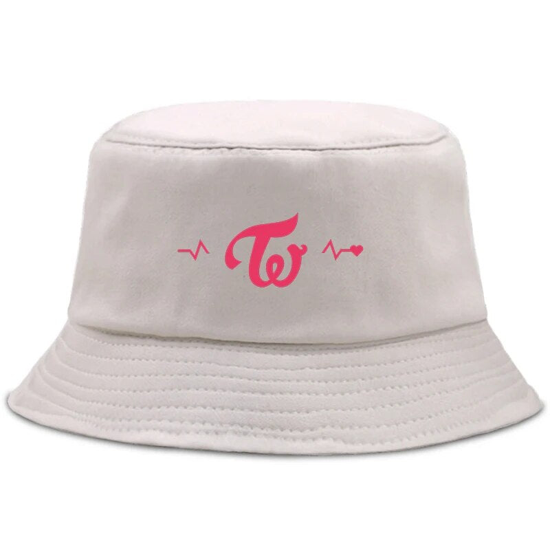 TWICE Momo Mina Unisex Cotton Beach Panama Bucket Hat Men Women Summer Cap Boys Girls Hip Hop Fishing Fisherman Hat