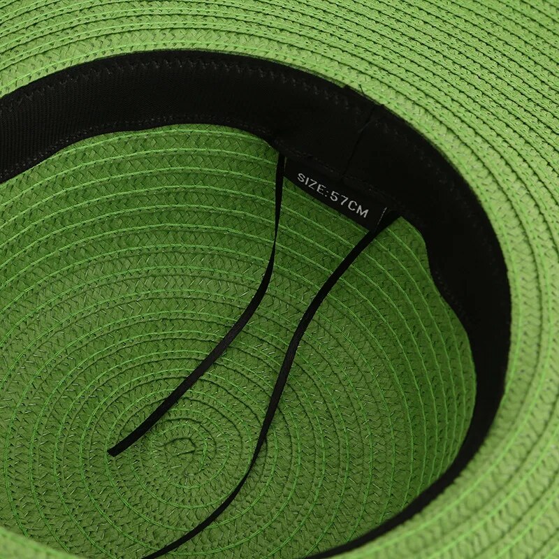 Color blocked Straw hat 25cm big brim fashionable sun hat ultra-thin breathable summer hat beach travel Straw hat wholesale