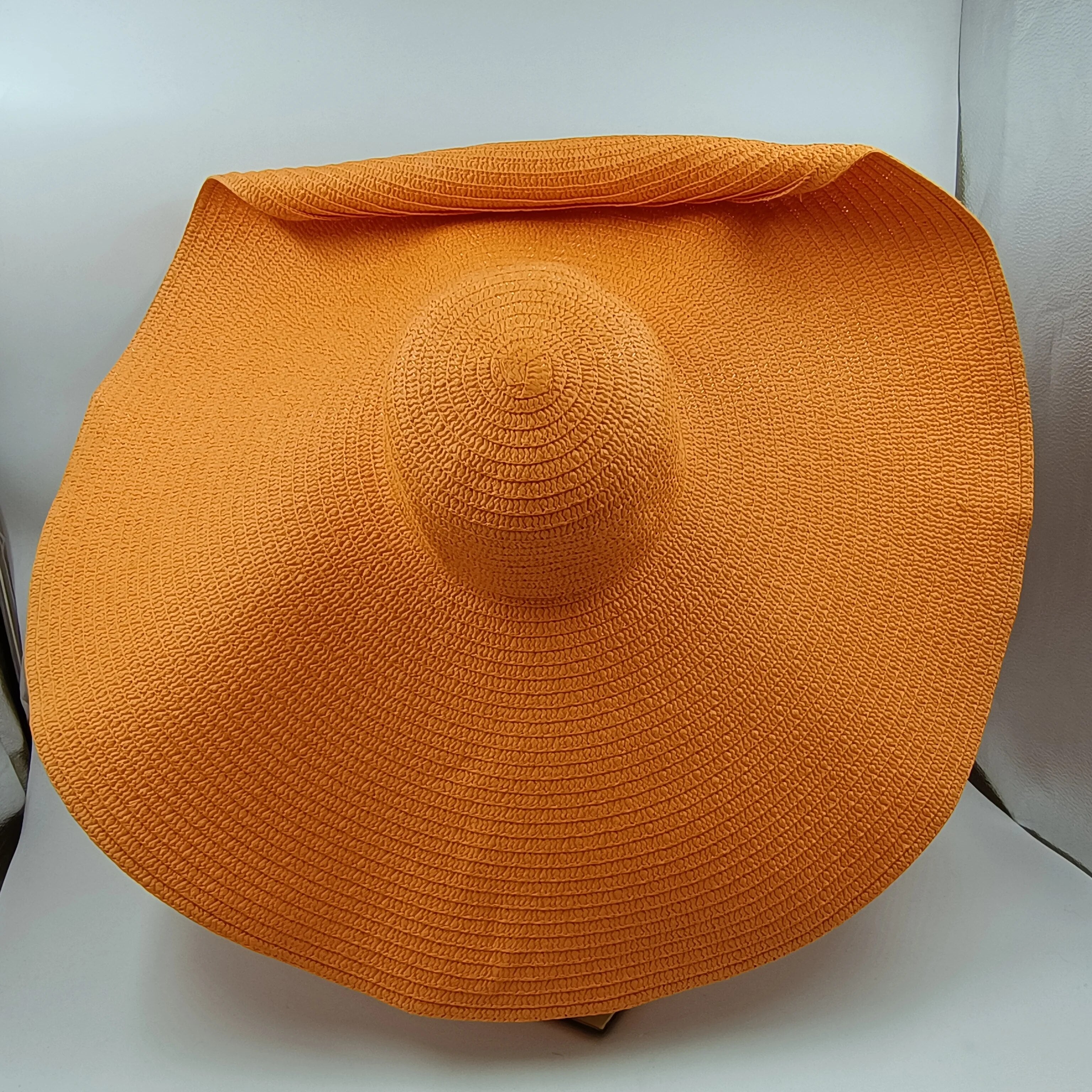 Color blocked Straw hat 25cm big brim fashionable sun hat ultra-thin breathable summer hat beach travel Straw hat wholesale