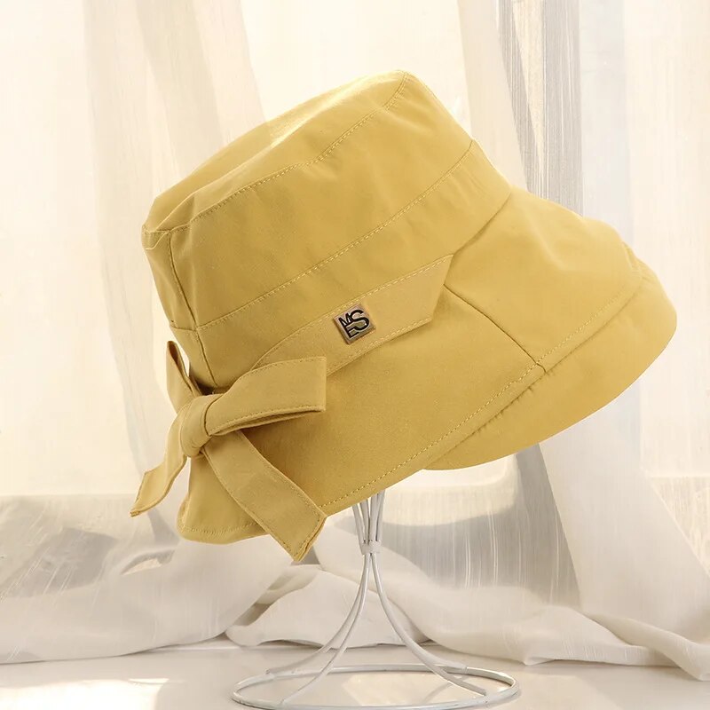 2021 New Summer Hat Panama For Women Visor Sun Protection UV Bucket Hat Beach Panama Women Bucket Hat Solid Hat Collapsible