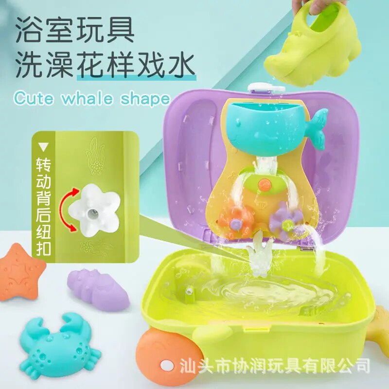 8Pcs/Set Random Color Summer Kids Sand Beach Toys Castle Bucket Spade Shovel Rake Water Tools Set for Kids Toy Fun Molds Luggage