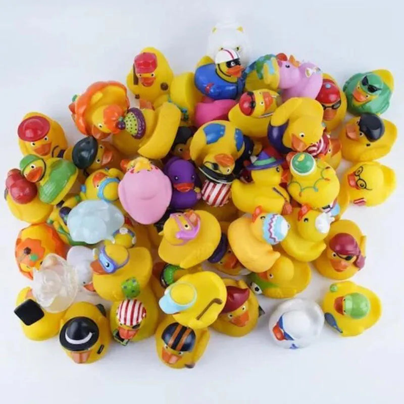 5-100pcs Rubber Duck Kids And Toddler Toy Duck Baby Bath Toys Summer Beach Shower Game Toy Birthday Gift For Children