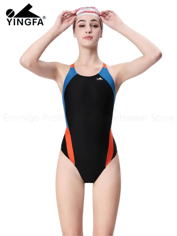 Women One Piece Sports Swimwear Summer Yingfa Competition Training Swimming Suit Teens Girls Fitness Racing Swimsuit