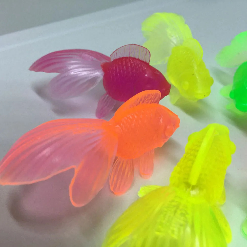 10pcs Baby Bath Toys Soft Rubber Simulation Mini Goldfish Kids Toys Water Play Beach Toy Educational Learning Toys for Children